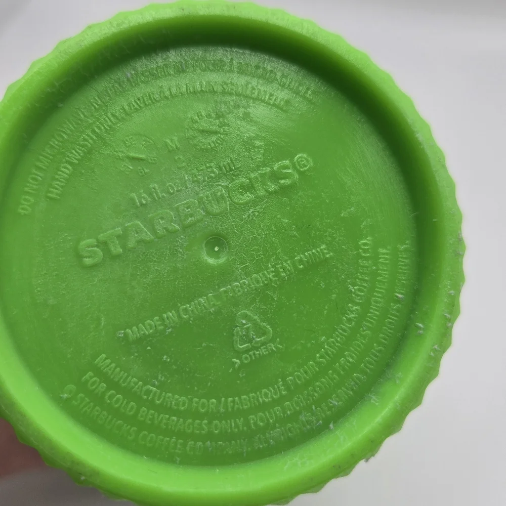 Starbucks 2021 Set Of 2 Green Pink Neon Studded Grande Tumbler Cold Cups 16oz